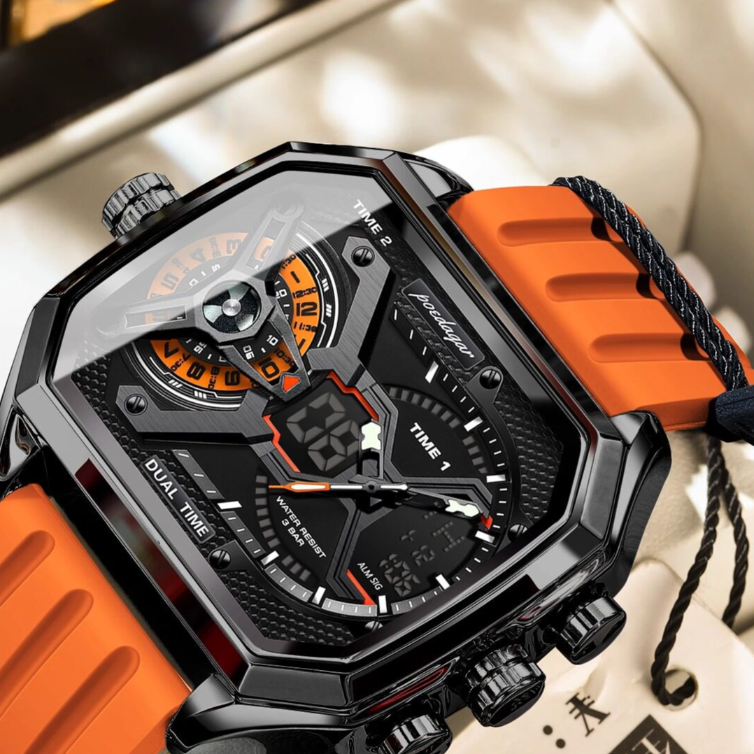 Dual Display Luminous Waterproof Mens Watch