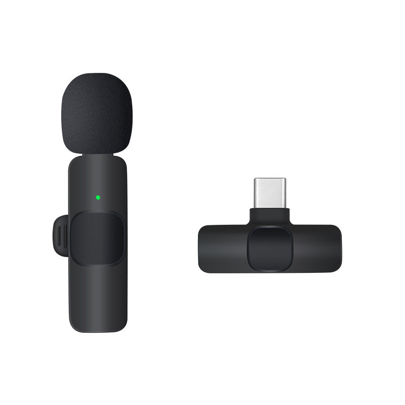 Cross-Border Wireless Lavalier Microphone One-To-Two Dual Microphone Radio Noise Reduction Outdoor Interview Conference Microphone Live Video