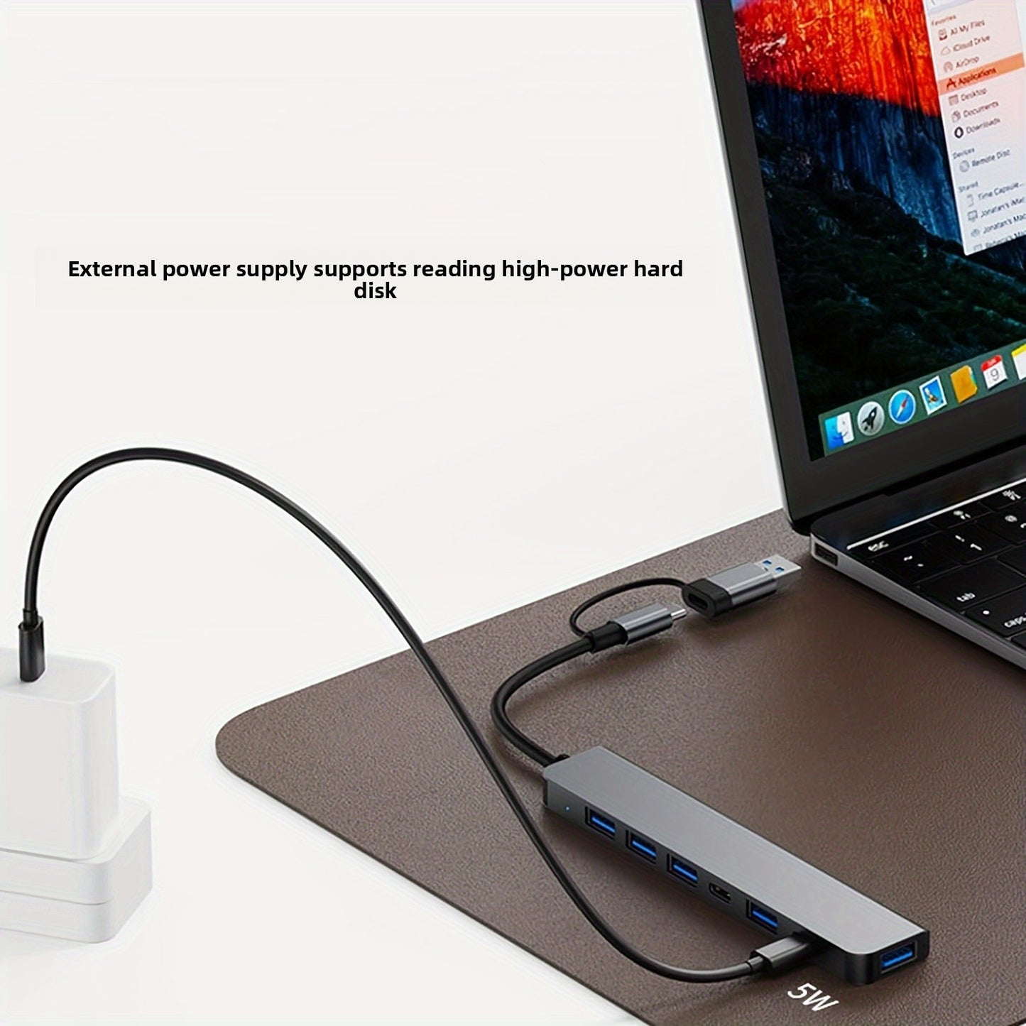 Multi-port USB 3.0 Hub with SD/TF Card Reader