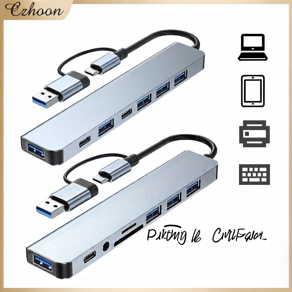 Multi-port USB 3.0 Hub with SD/TF Card Reader